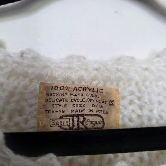 Vintage Floral Knit Sweater Women S Cottage Grandmacore Wearableart Prairie Rose - Picture 8 of 10